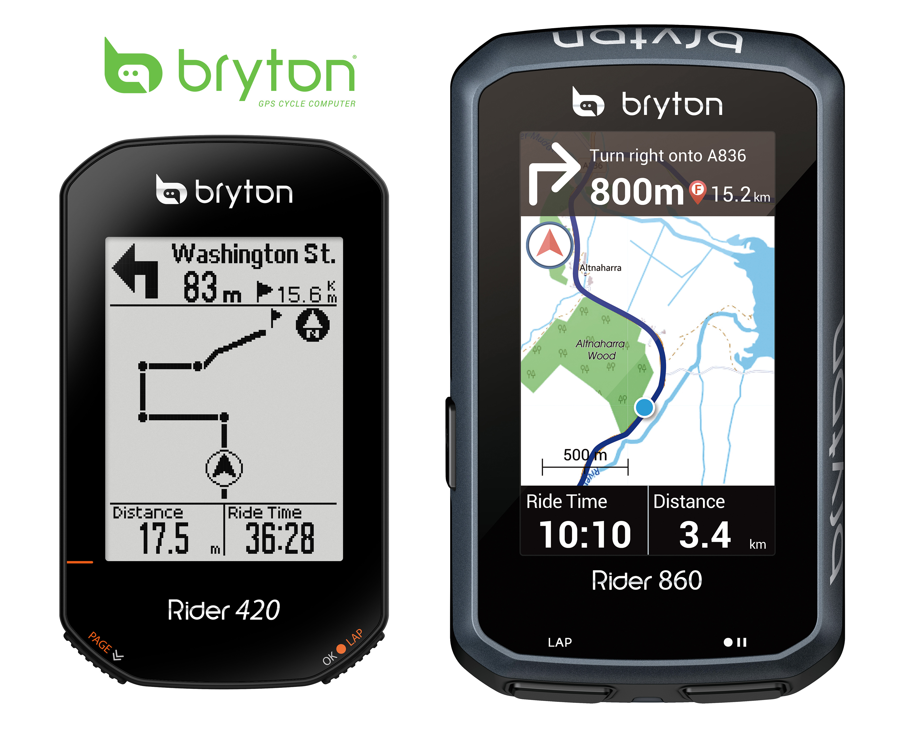 Bryton GPS Bike Computer RIDER 860 and RIDER 420